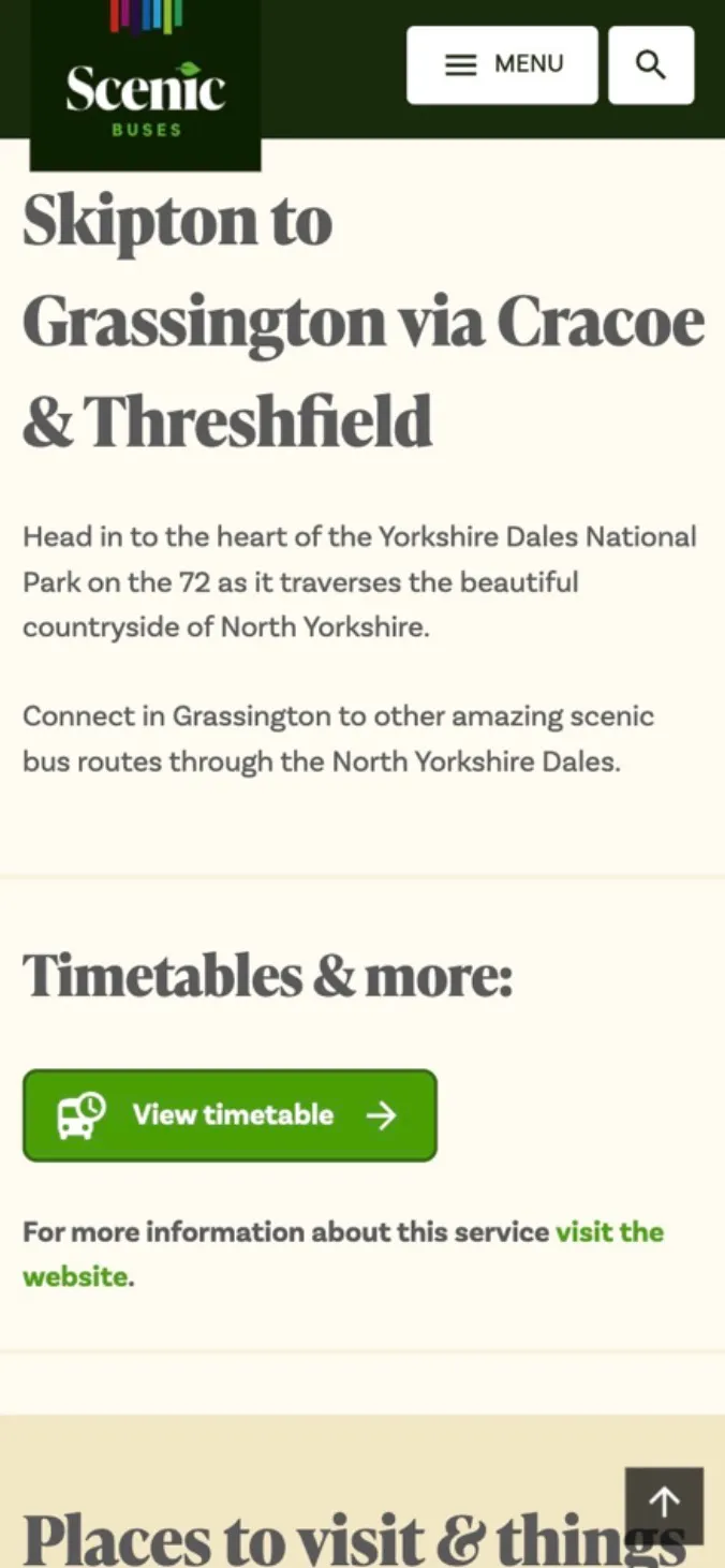 Scenic Buses route page