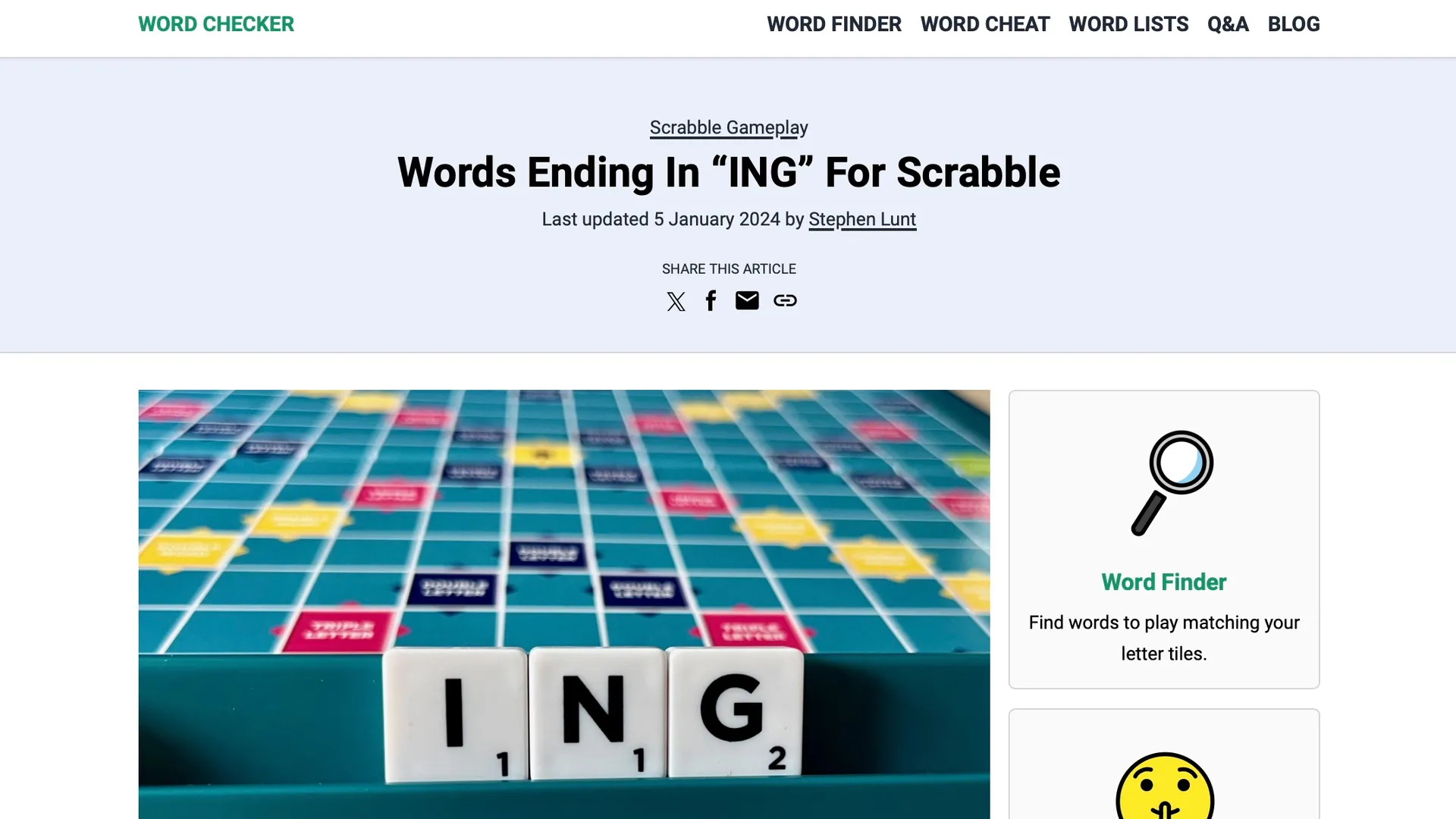 Word Checkers Blog page